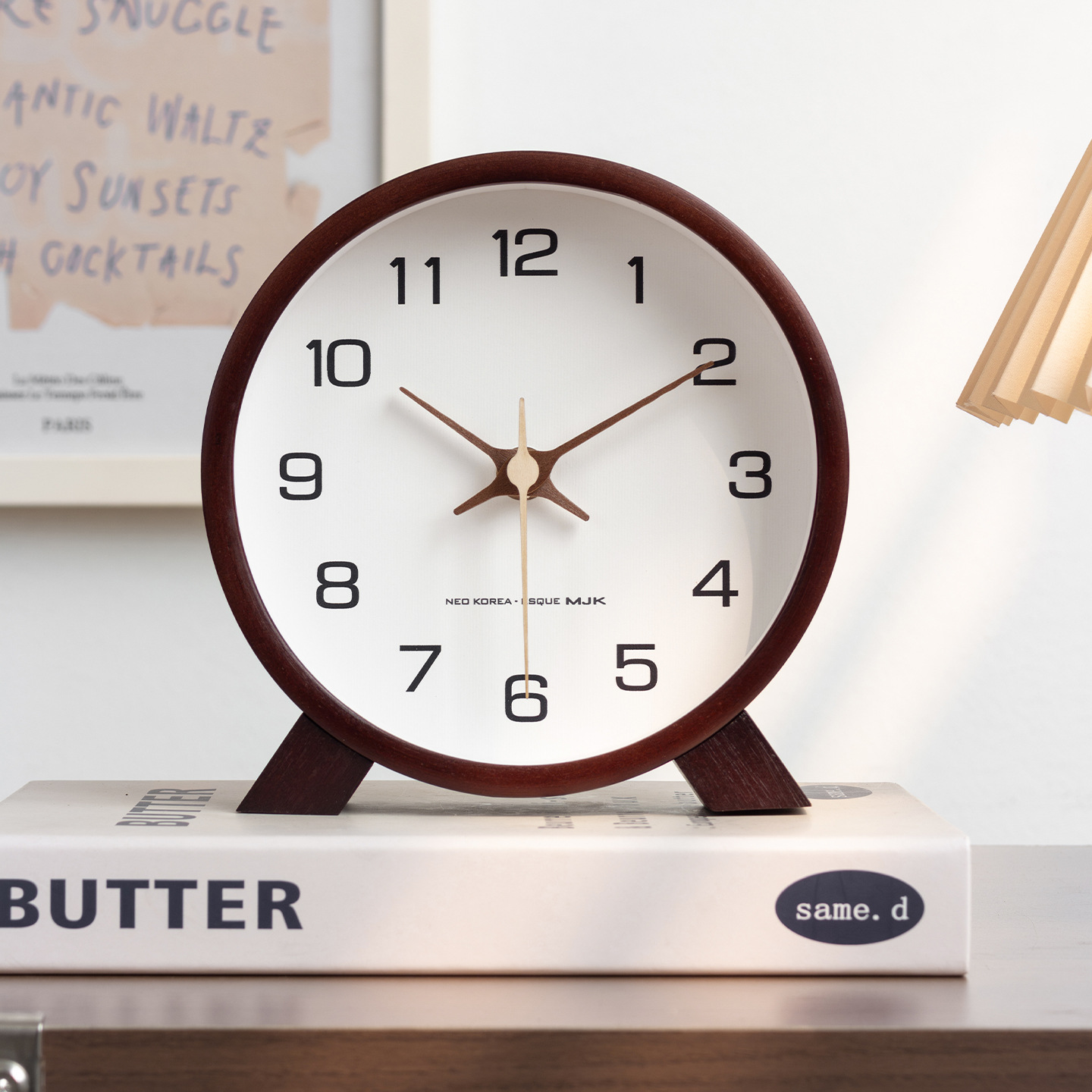 Home Office Hours - Solid Wood Shelf Clock Silent Table