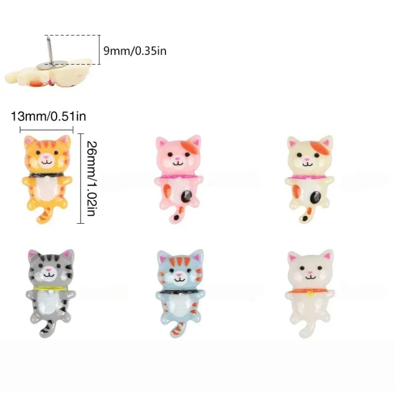 20Pcs Cute Resin Cat Push Pins - Home Office Image review and price