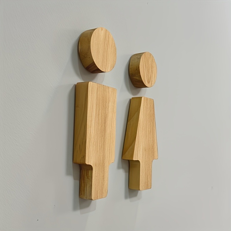 2PCS Wooden Bathroom Sign for  - Home Office Setup review and price