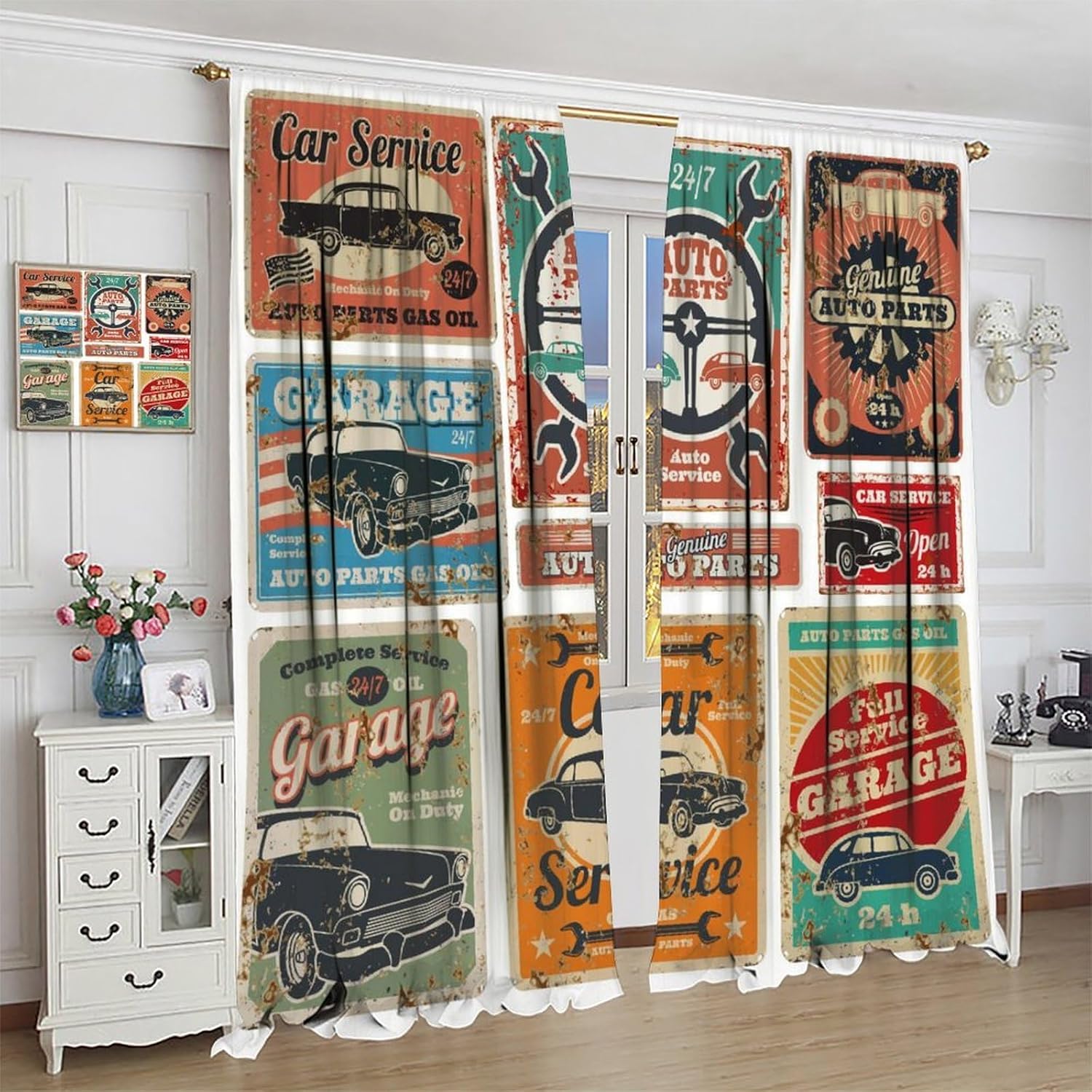 Garage Curtains, Vintage Man D - Home Office Shed review and price