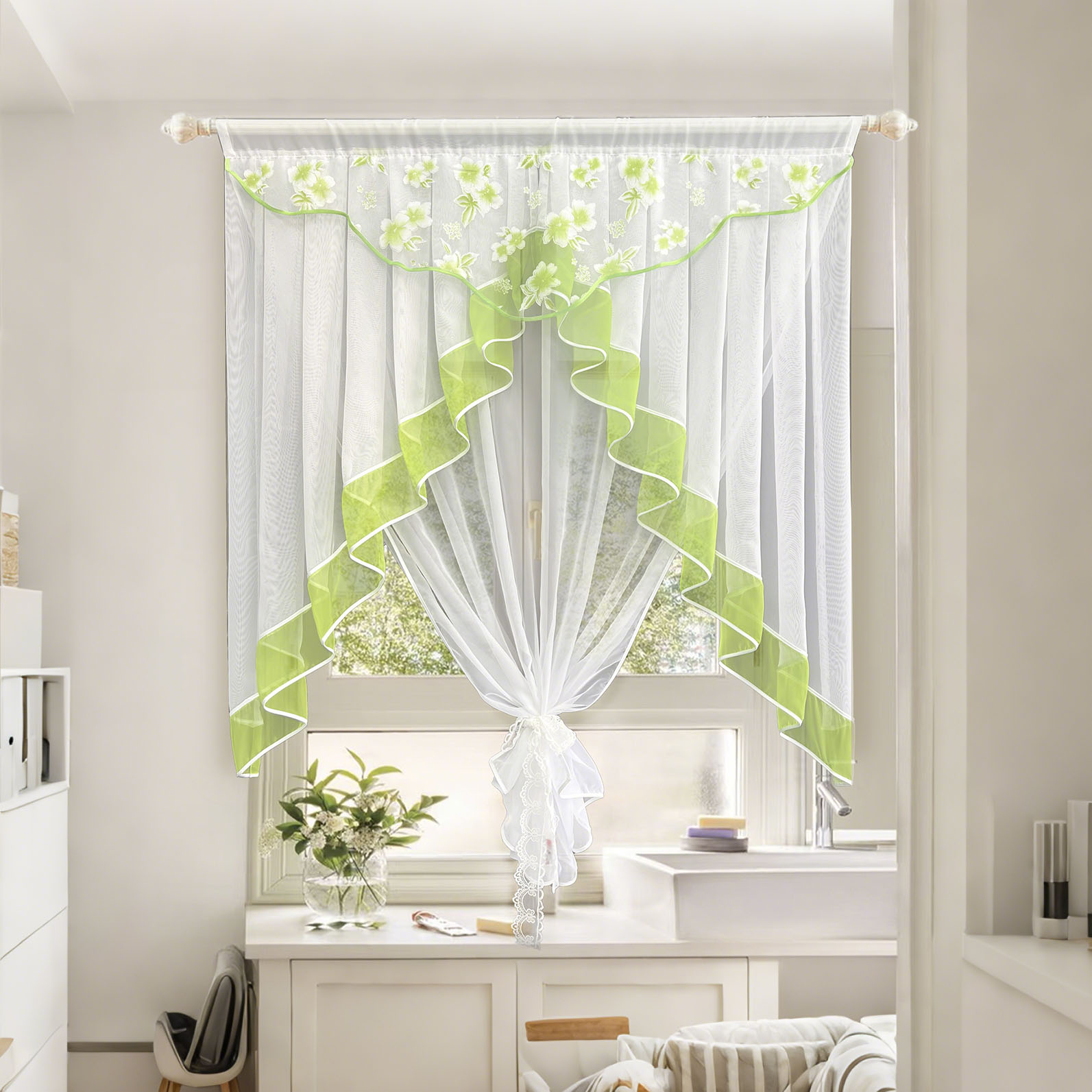 Blossom Print Sheer Curtains S - Home Office Romance review and price