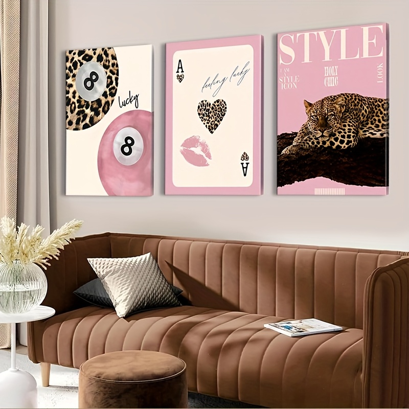 3pcs Leopard Cheetah Canvas Wa - Home Office Image review and price