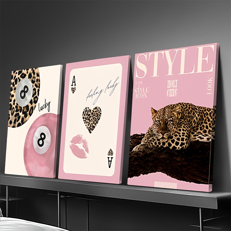 3pcs Leopard Cheetah Canvas Wa - Home Office Image review and price