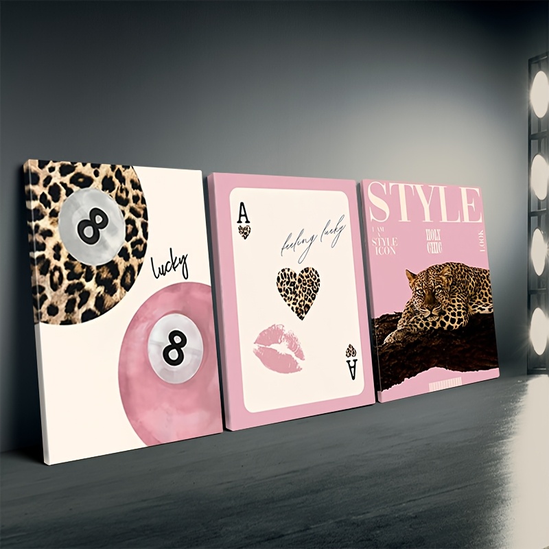 3pcs Leopard Cheetah Canvas Wa - Home Office Image review and price
