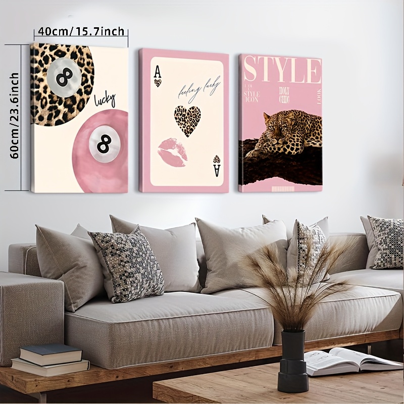 3pcs Leopard Cheetah Canvas Wa - Home Office Image review and price