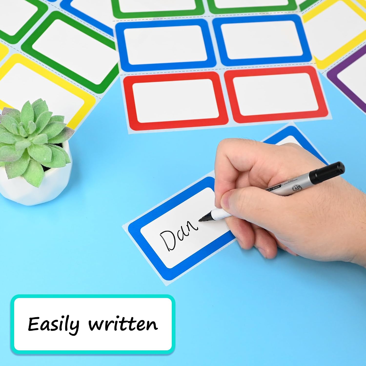200 Name Tags Stickers 3.5x2.2 - Home Office Image review and price