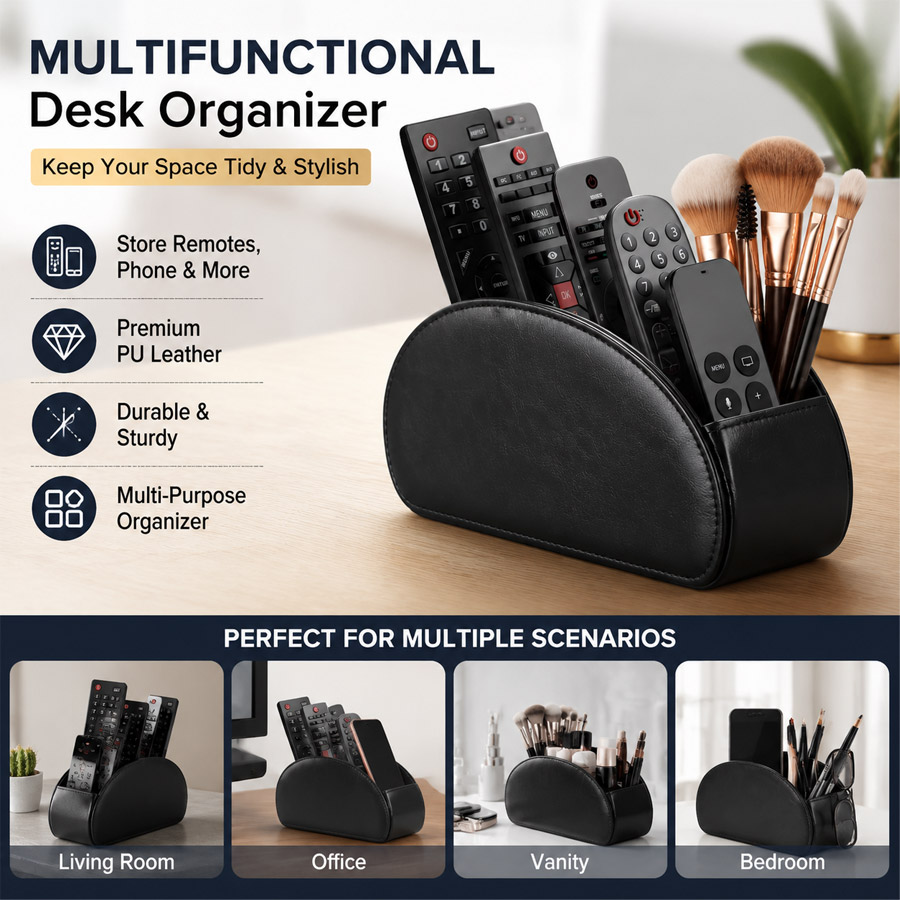 1Pc 5 Grid PU Leather Desktop  - Home Office Setup review and price
