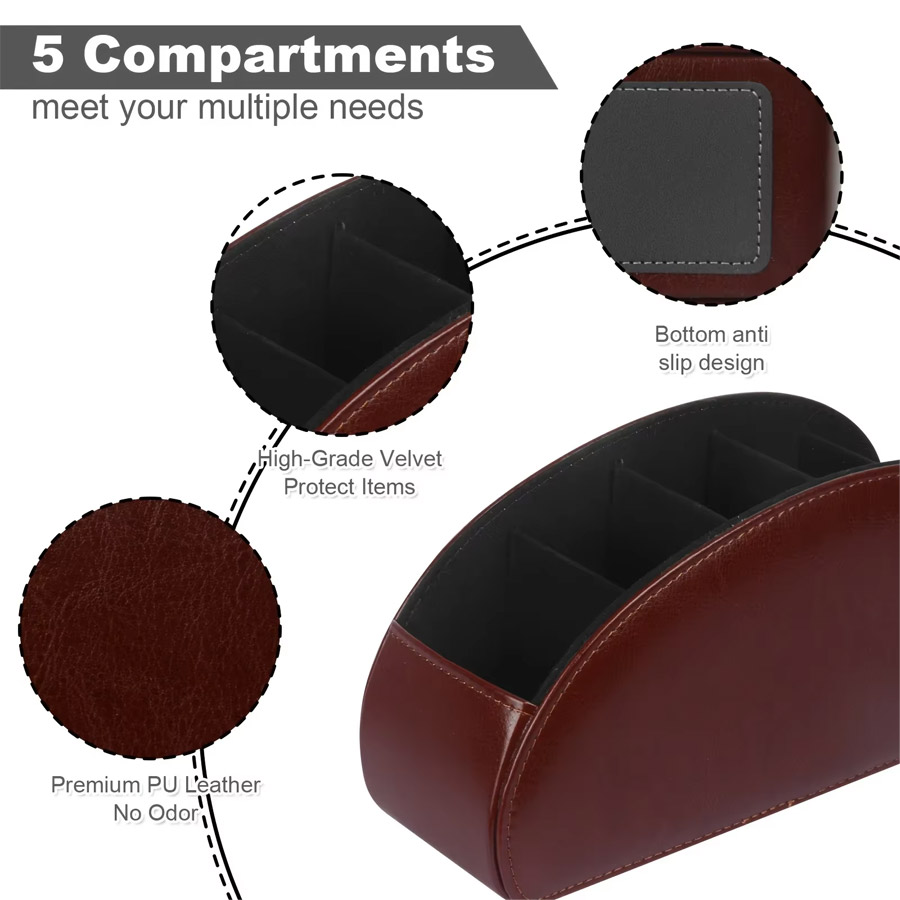 1Pc 5 Grid PU Leather Desktop  - Home Office Setup review and price