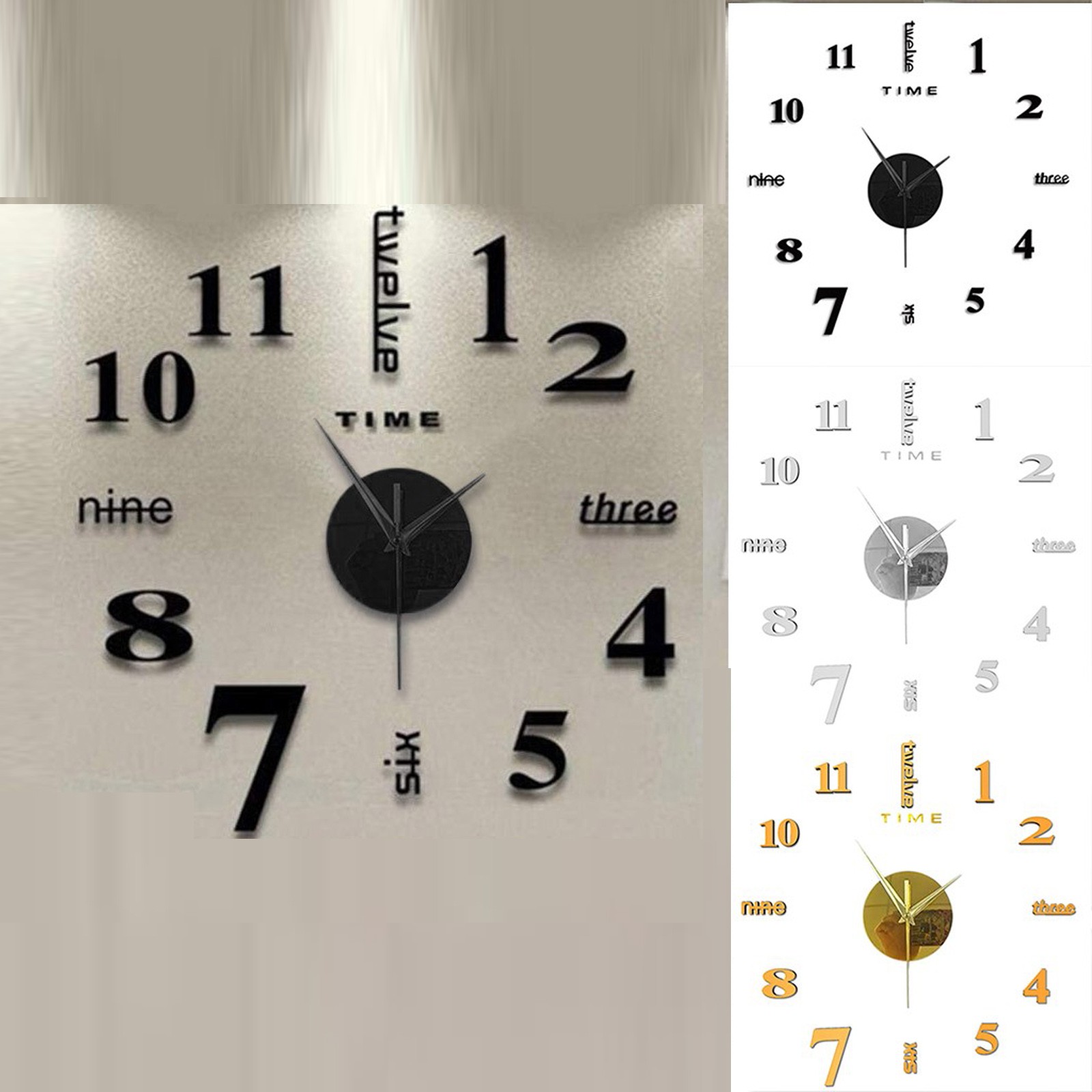 Frameless Diy Wall Mute Clock  - Home Office Hours review and price