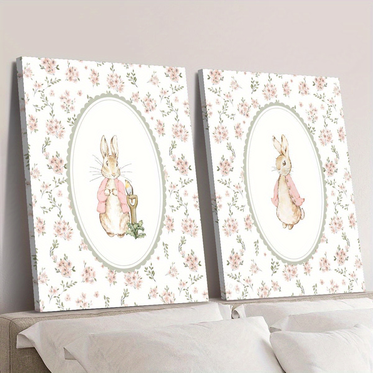 2pcs Retro Easter Rabbit Canva - Home Office For Two review and price