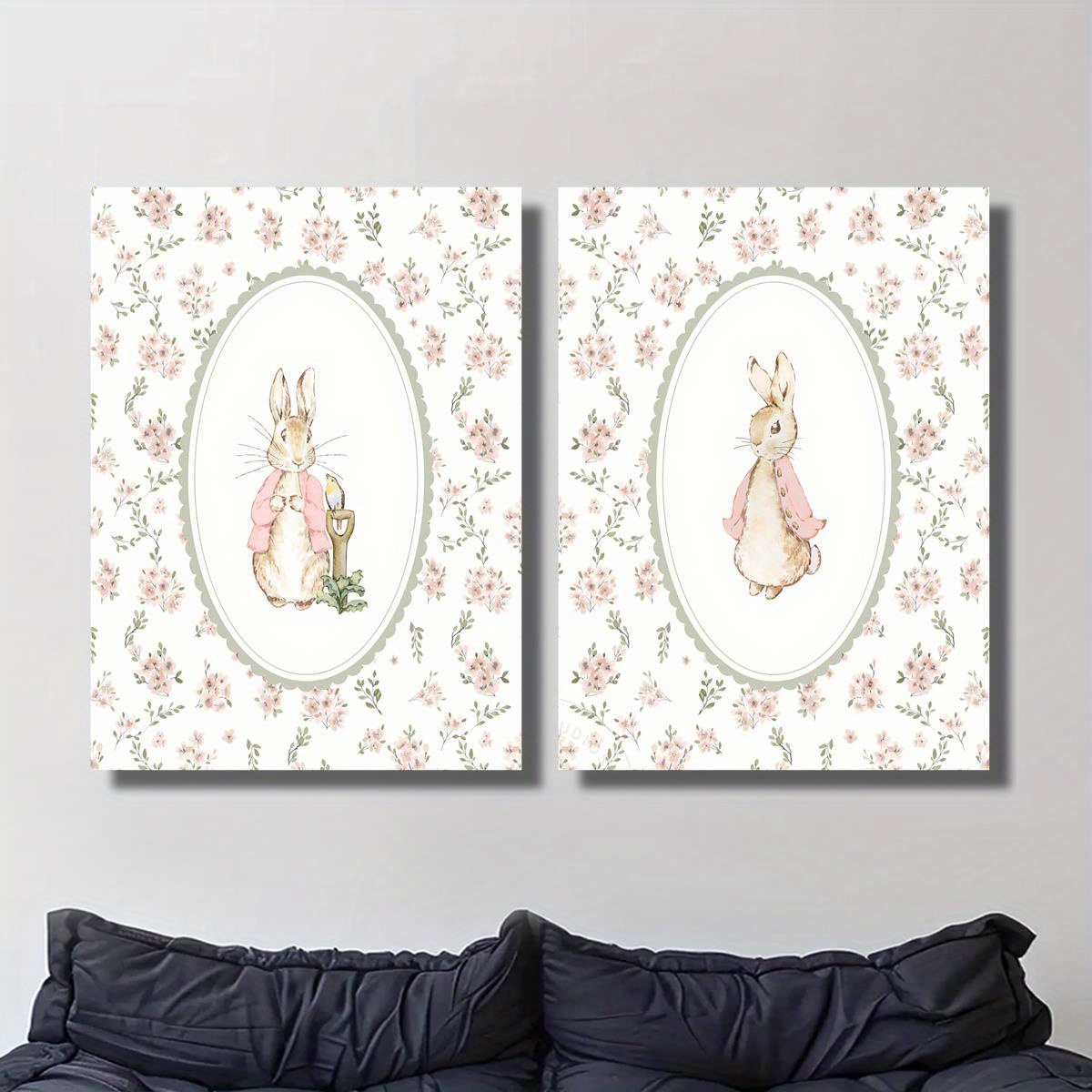 2pcs Retro Easter Rabbit Canva - Home Office For Two review and price