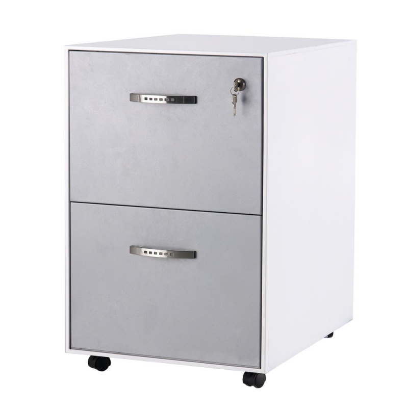 White & Grey Metal Mobile Pede - Drawer Pedestal Cabinet review and price