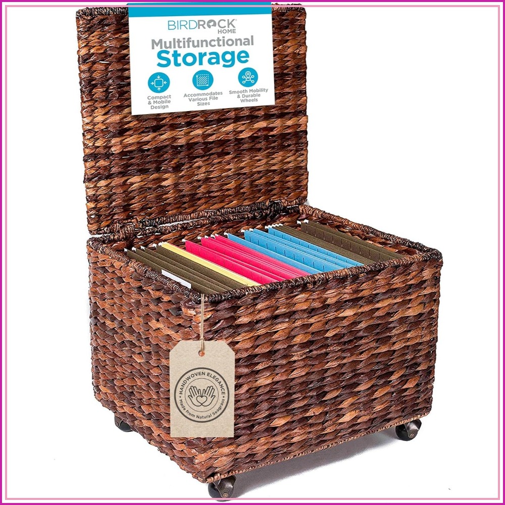 Handwoven Rolling File Cabinet - Home Office Image review and price